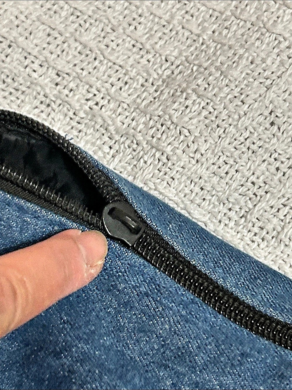 Victoria's Secret Denim & Black Faux Leather Tote - Picture 8 of 11